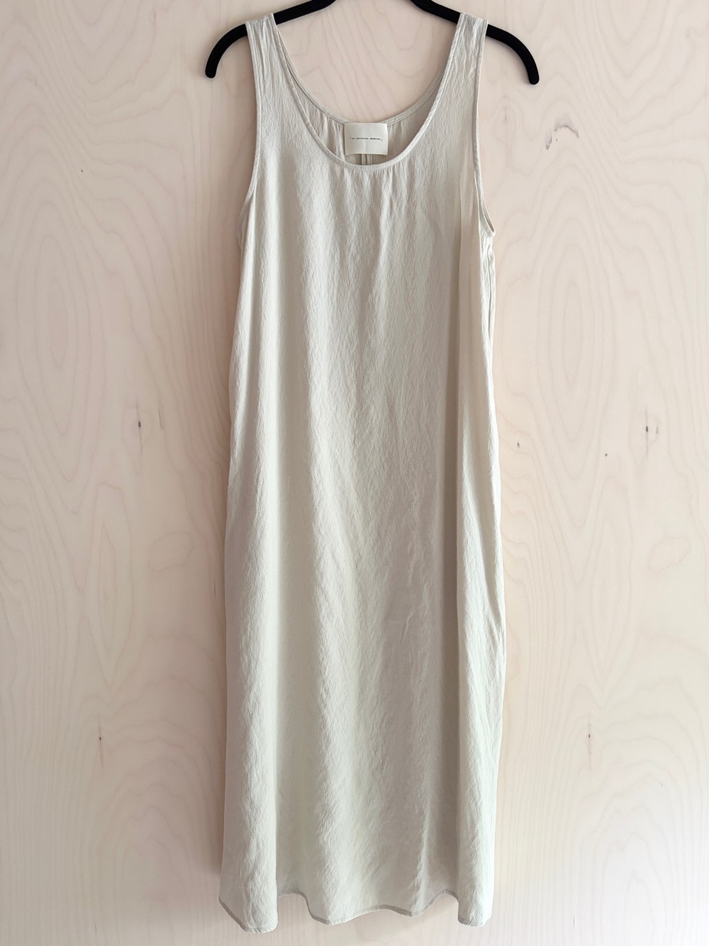 La Garconne Moderne Cream Sleeveless Midi Dress — Minimalist Slip Style